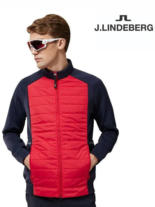 Men's Kenny Hybrid Padded Jacket Red - J.LINDEBERG - BALAAN 2