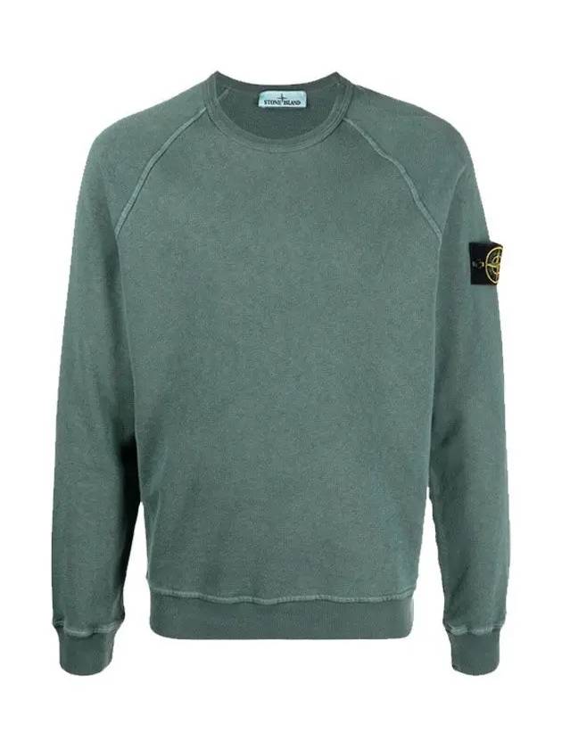 Waffen Crew Neck Sweatshirt Blue Green 741566060 V0157 - STONE ISLAND - BALAAN.