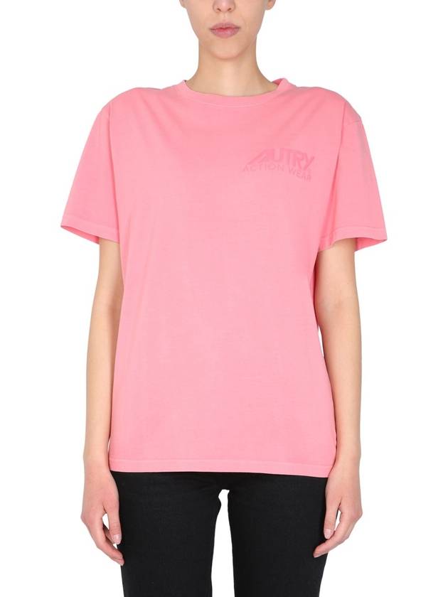 logo cotton short sleeve t-shirt pink - AUTRY - BALAAN 2