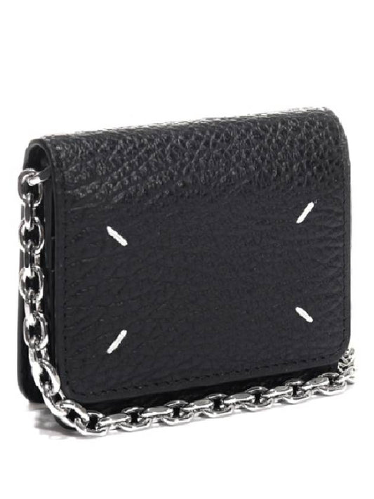 Embroidery Logo Chain Cald Wallet Black - MAISON MARGIELA - BALAAN 2