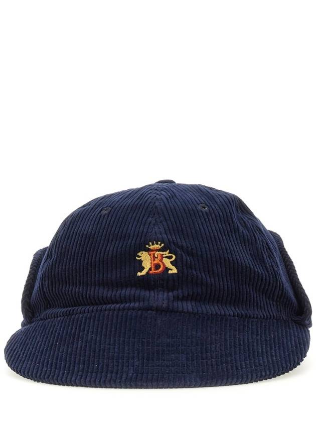 Embroidered Logo Corduroy Ball Cap Navy - BARACUTA - BALAAN 1