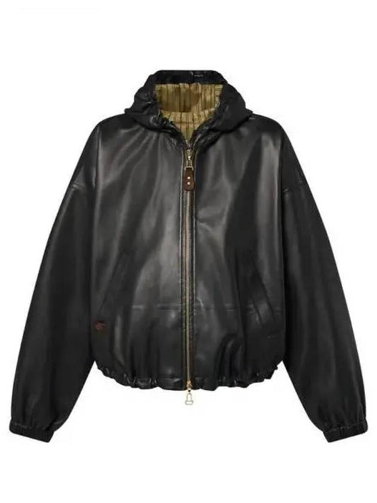 Leather Hooded Jacket 1AGBXG - LOUIS VUITTON - BALAAN 1