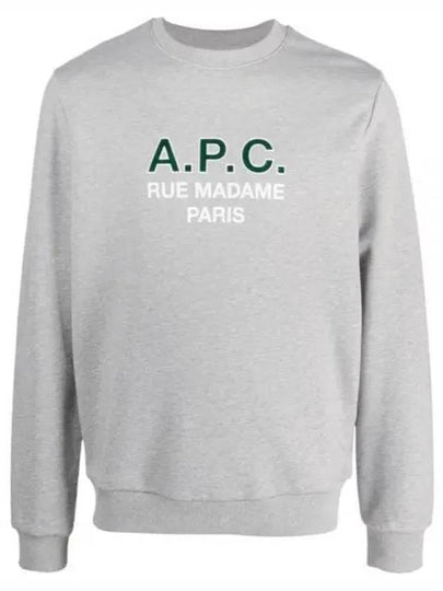 Logo Print Cotton Sweatshirt Heather Grey - A.P.C. - BALAAN 2