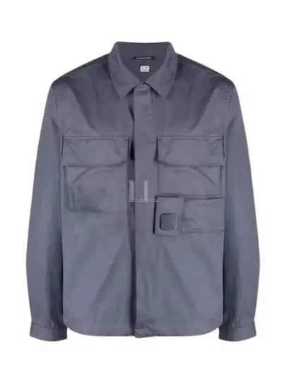 Metropolis Gabardine Zipper Long Sleeve Shirt Blue - CP COMPANY - BALAAN 2