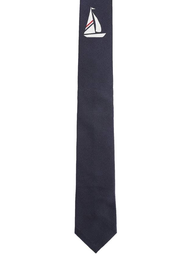 Sailboat Icon Jacquard Tie Navy - THOM BROWNE - BALAAN 2