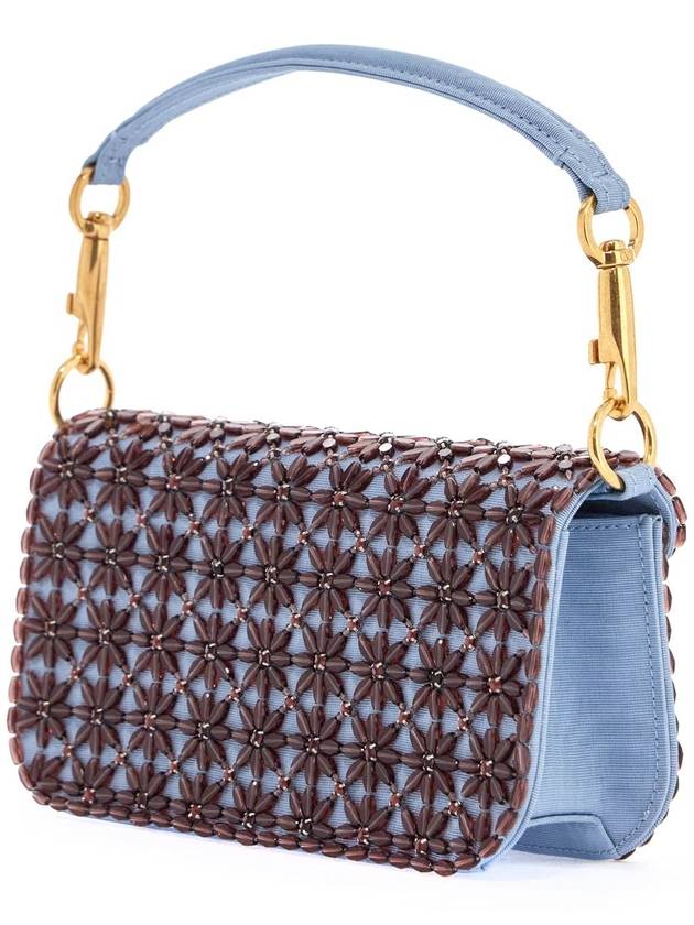 small floral blue cloud and amethyst shoulder bag with crystals - VALENTINO - BALAAN 2