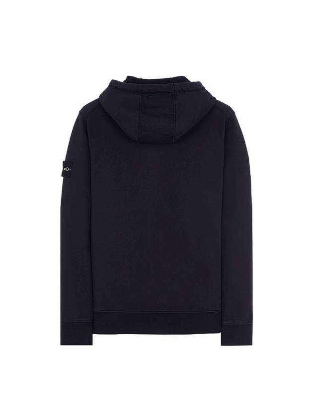 Cotton Fleece Garment Dyed Zip Up Hoodie Navy - STONE ISLAND - BALAAN 3