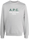 Logo Print Cotton Sweatshirt Heather Grey - A.P.C. - BALAAN 2