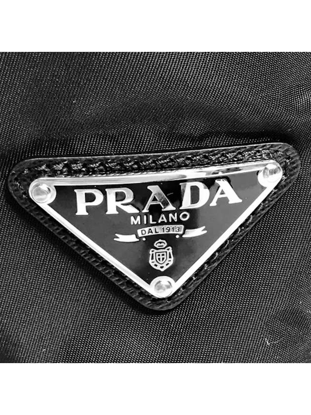 Triangle Logo Stripe Bucket Hat Black - PRADA - BALAAN 5