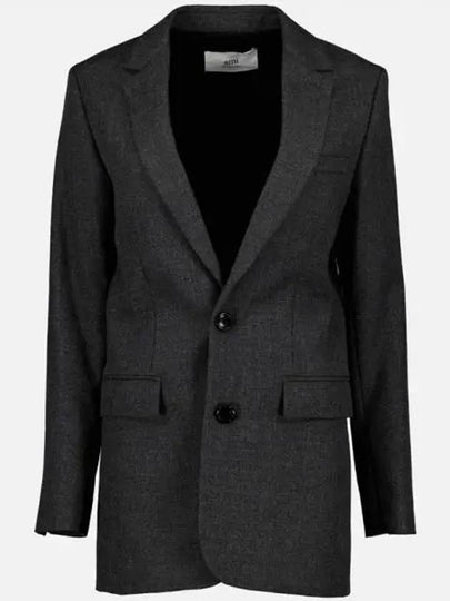 Men's Two Button Virgin Wool Blazer Jacket Grey - AMI - BALAAN 2