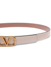 V Logo Reversible Leather Belt Ivory Pink - VALENTINO - BALAAN 5