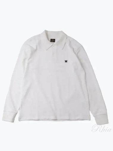 L S Polo Shirt White PU296 Long Sleeve T - NEEDLES - BALAAN 1