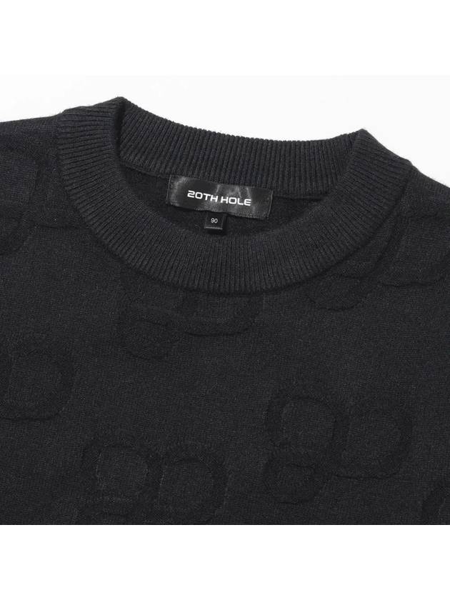 Women s viscose logo lettering jacquard knit BLACK - 20THHOLE - BALAAN 3