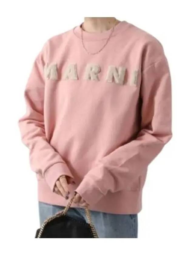 Fur Effect Logo Cotton Sweatshirt Pink - MARNI - BALAAN 2