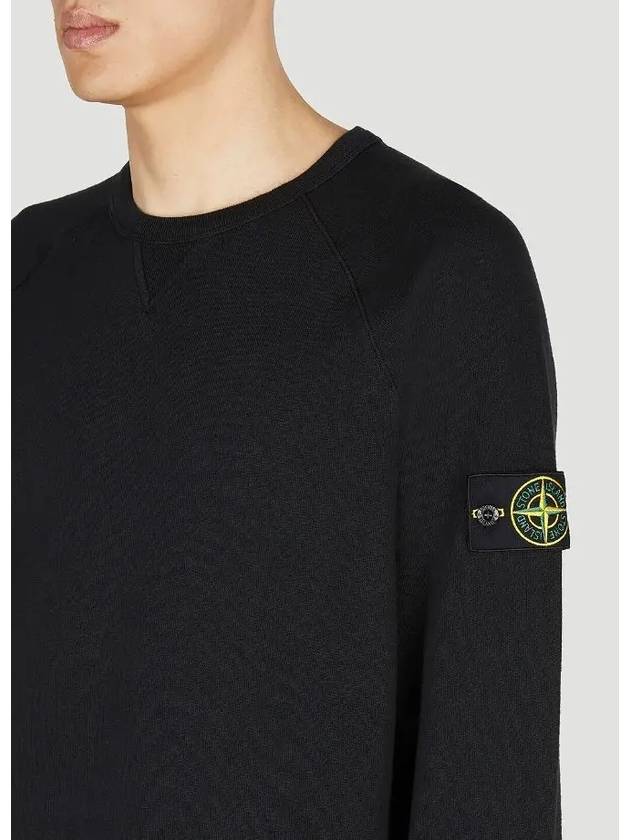 OLD Treatment Wappen Patch Crew Neck Sweatshirt Black - STONE ISLAND - BALAAN 6