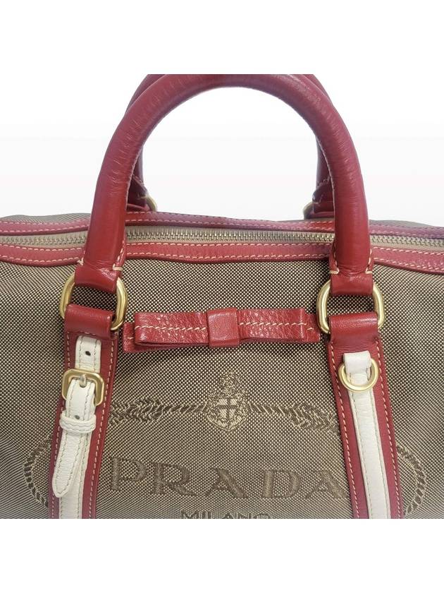 Prada Jacquard Canvas Leather 2 Way Tote Bag and Shoulder - PRADA - BALAAN 8