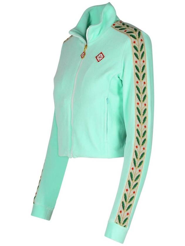 Casablanca 'Track Laurel' Light Green Cotton Blend Sweatshirt - CASABLANCA - BALAAN 2