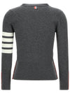 4-Bar V-Neck Cashmere Cardigan Grey - THOM BROWNE - BALAAN 3