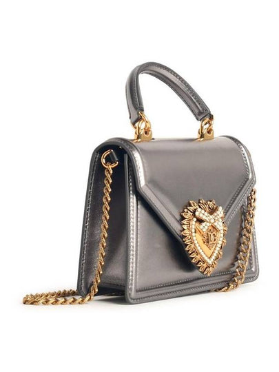 Dolce & Gabbana 'Devotion' Silver Leather Bag - DOLCE&GABBANA - BALAAN 2