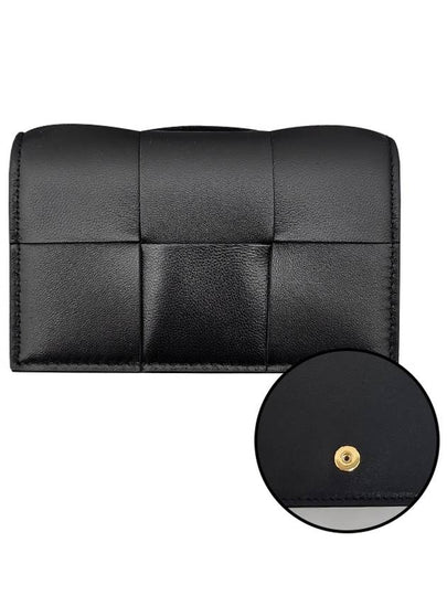 Intrecciato Flap Card Wallet Black - BOTTEGA VENETA - BALAAN 2