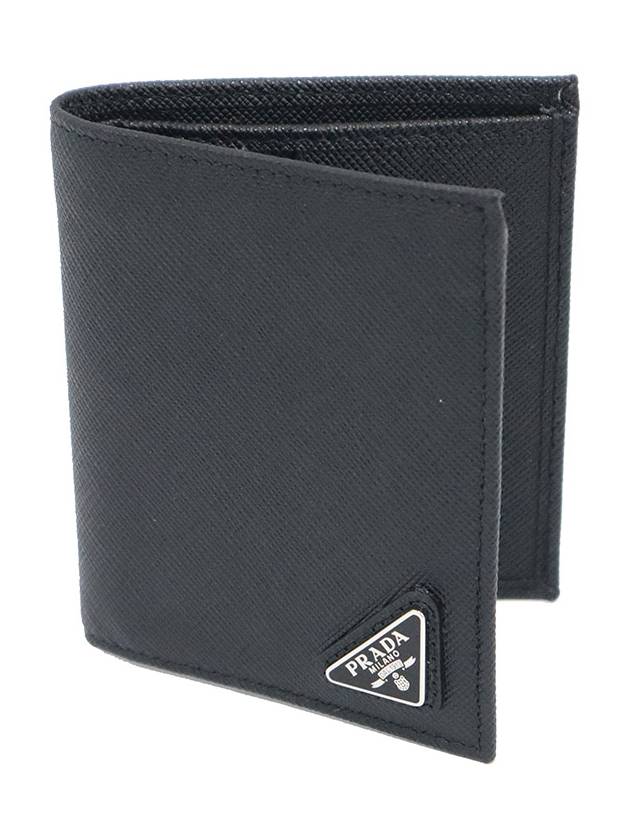 Prada 2MO004 Black Saffiano Enamel Triangle Logo Bicycle Wallet - PRADA - BALAAN 6