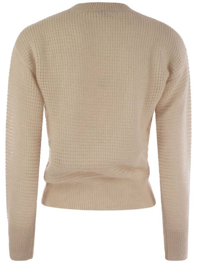 Alpaca crew neck knit top beige - PESERICO - BALAAN 3