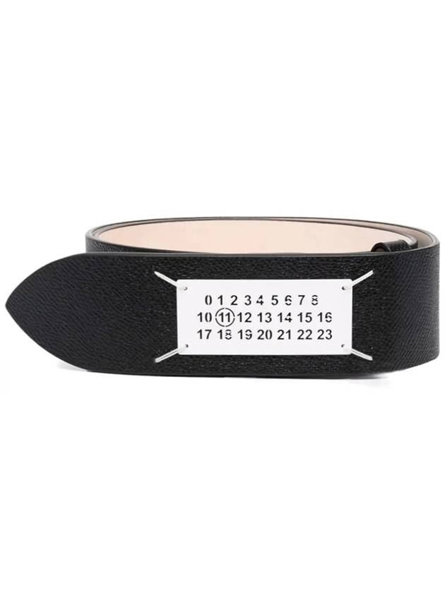 Number Patch Leather Belt Black - MAISON MARGIELA - BALAAN 3