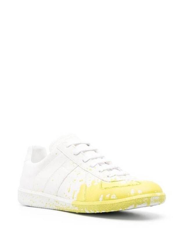 Replica Painting Low Top Sneakers White Yellow - MAISON MARGIELA - BALAAN 3