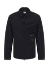 Flatt Nylon Logo Patch Zip Up Long Sleeve Shirt Black - CP COMPANY - BALAAN 2