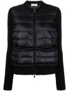 Wool Padded Zip-Up Cardigan Black - MONCLER - BALAAN 2