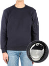 Men's Lens Waffen Diagonal Sweatshirt Navy - CP COMPANY - BALAAN.