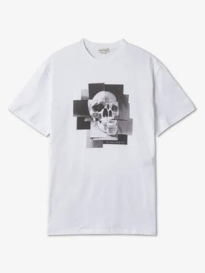 Skull Graphic Print Short Sleeve T-Shirt White - ALEXANDER MCQUEEN - BALAAN 2