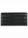 Men's Intrecciato Weaving Long Wallet Black - BOTTEGA VENETA - BALAAN 3