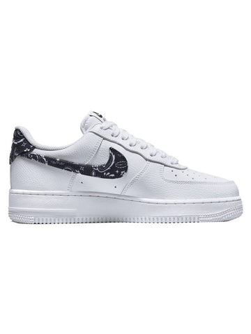 Air Force 1 07 Essential Black Paisley Swoosh Low Top Sneakers White - NIKE - BALAAN 1