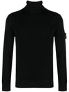 Men's Logo Patch Turtleneck Black - STONE ISLAND - BALAAN 3