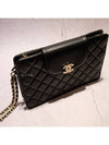 Case Pouch Wallet Clutch Lambskin Gold Black Wrist Chain AP3634 - CHANEL - BALAAN 5