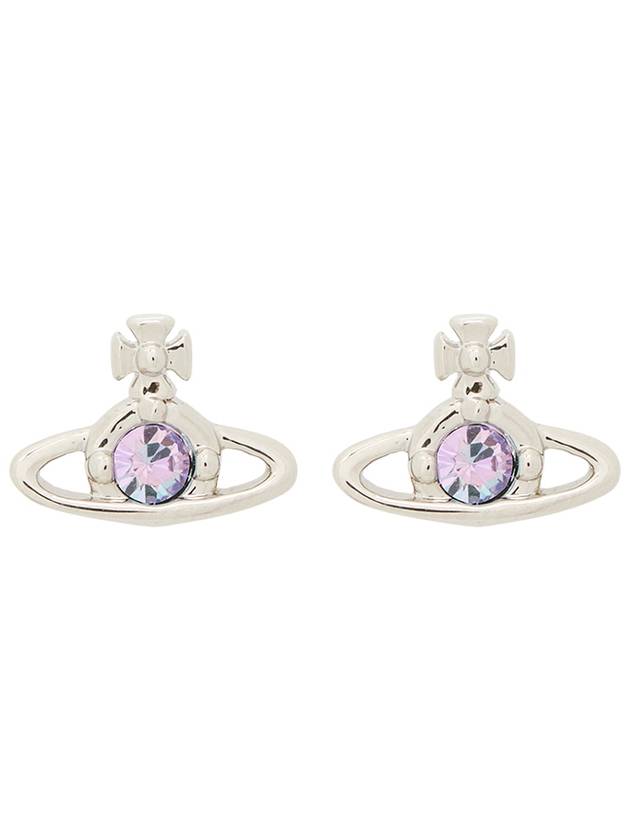 Nano Solitaire Crystal Earrings Silver - VIVIENNE WESTWOOD - BALAAN 2