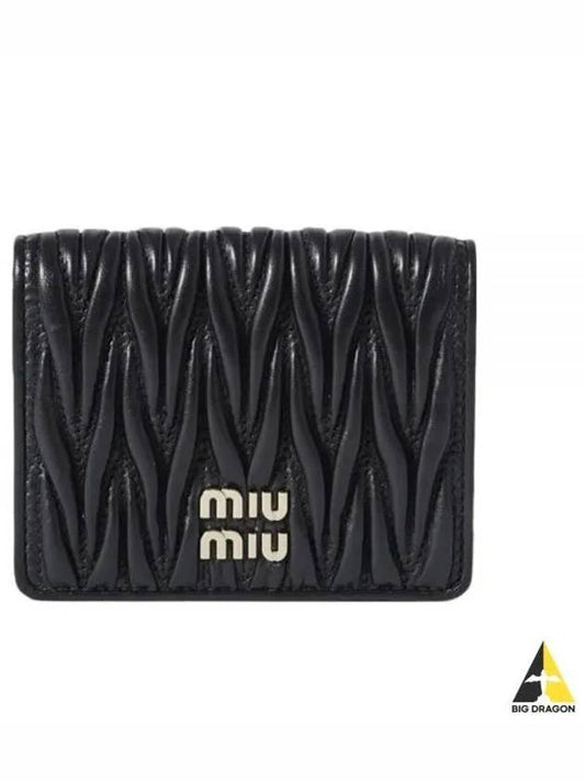 Matelasse Leather Half Wallet Black - MIU MIU - BALAAN 2