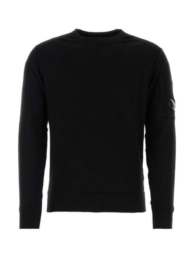 Lens Wappen Wool Knit Top Black - CP COMPANY - BALAAN 1