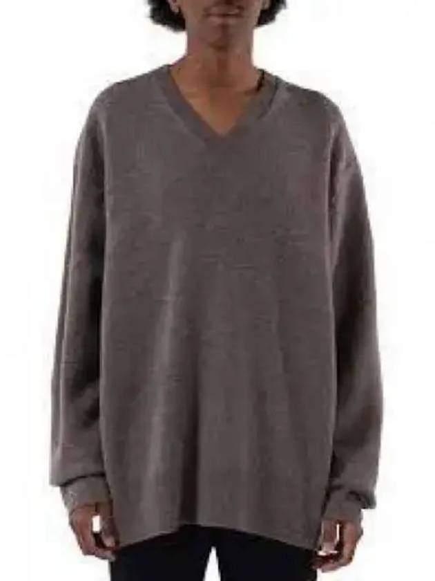 V-neck Wool Cashmere Knit Top Fox Grey - ACNE STUDIOS - BALAAN 2