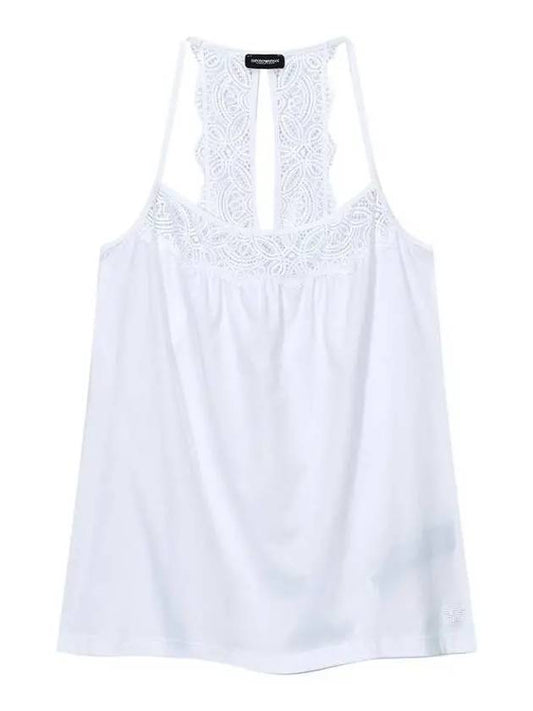 UNDERWEAR Women Flower Lace Pajama Top White - EMPORIO ARMANI - BALAAN 1
