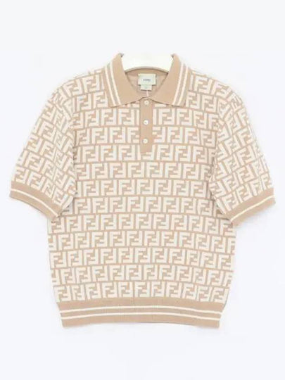 FF Logo All-Over Polo Shirt Beige - FENDI - BALAAN 2