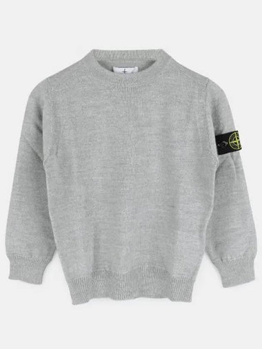 Stone Kids Wappen Round Neck Wool Knit Gray 7516509A4 V0M64 270033 1065286 - STONE ISLAND - BALAAN 1