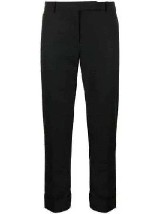 Twill Low Rise Cigarette Straight Pants Black - THOM BROWNE - BALAAN 2