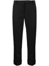 Twill Low Rise Cigarette Straight Pants Black - THOM BROWNE - BALAAN 2