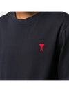 Embroidered logo long sleeve tshirt navy E21HJ005 701 - AMI - BALAAN 5