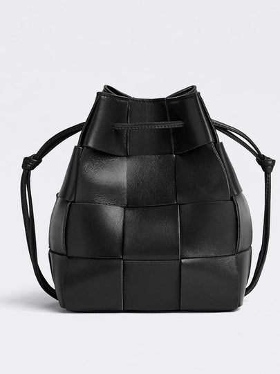 Intrecciato Cassette Small Bucket Bag Black - BOTTEGA VENETA - BALAAN 2