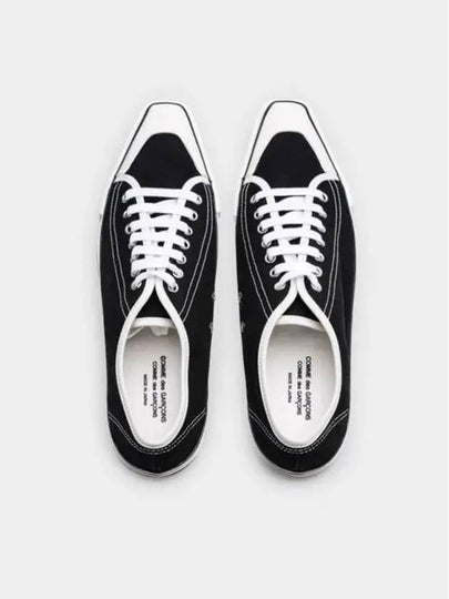 Pointed Toe Canvas Low-Top Sneakers Black - COMME DES GARCONS - BALAAN 2