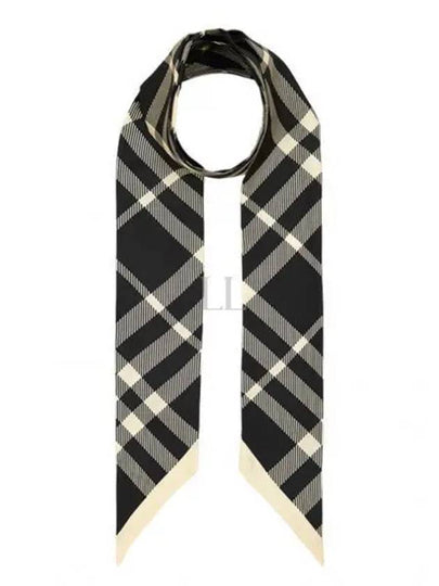 Nova Check Silk Scarf Black - BURBERRY - BALAAN 2