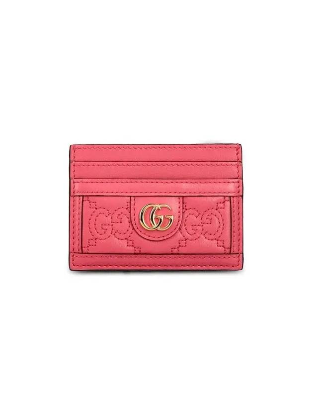 GG Matelassé Card Wallet Pink - GUCCI - BALAAN 3